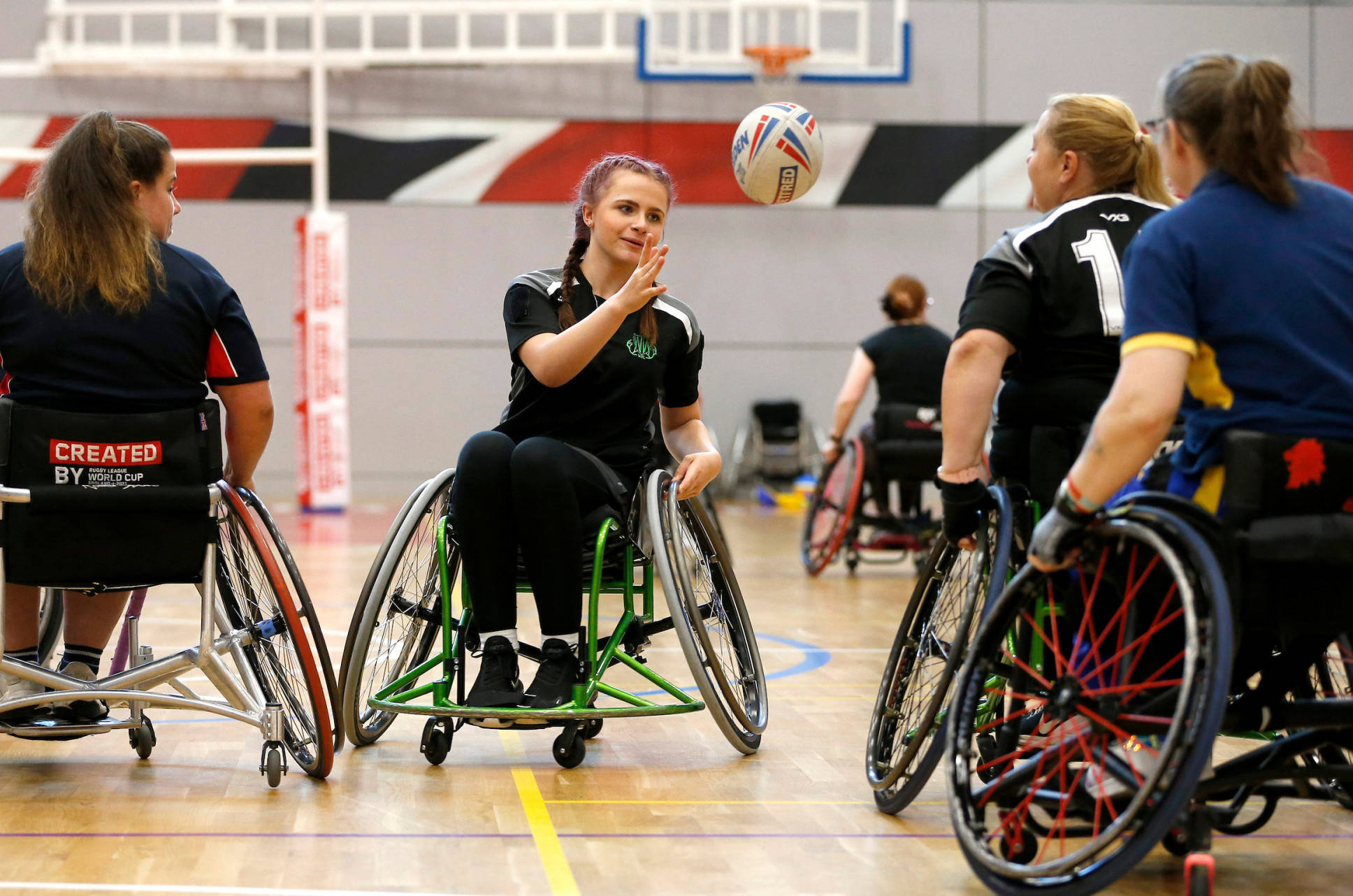 Tom Coyd leads Women and Girls Wheelchair Rugby League session