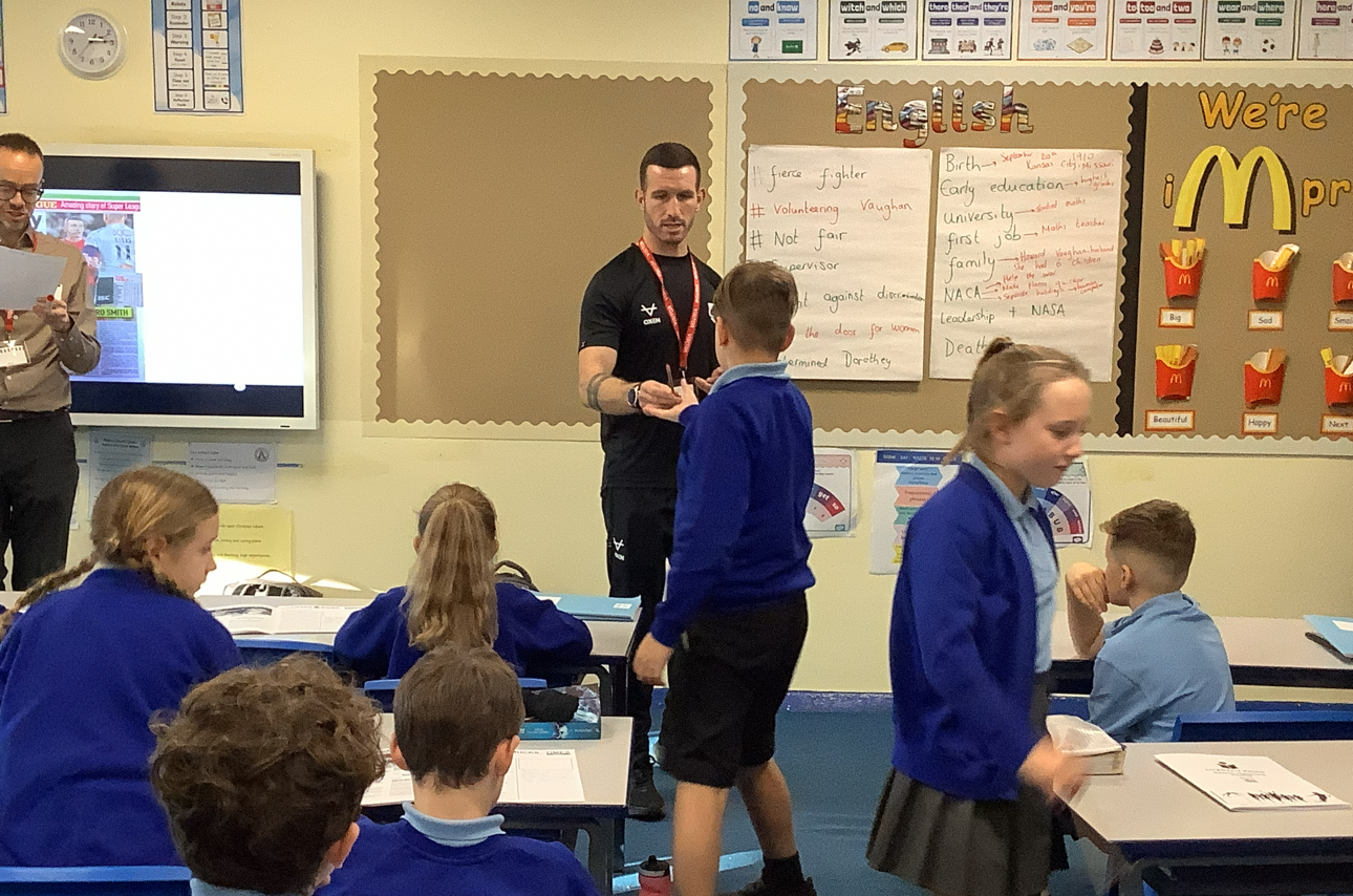 Match Officials Jack Smith and James Vella team up with schools programme Literacy Kicks 