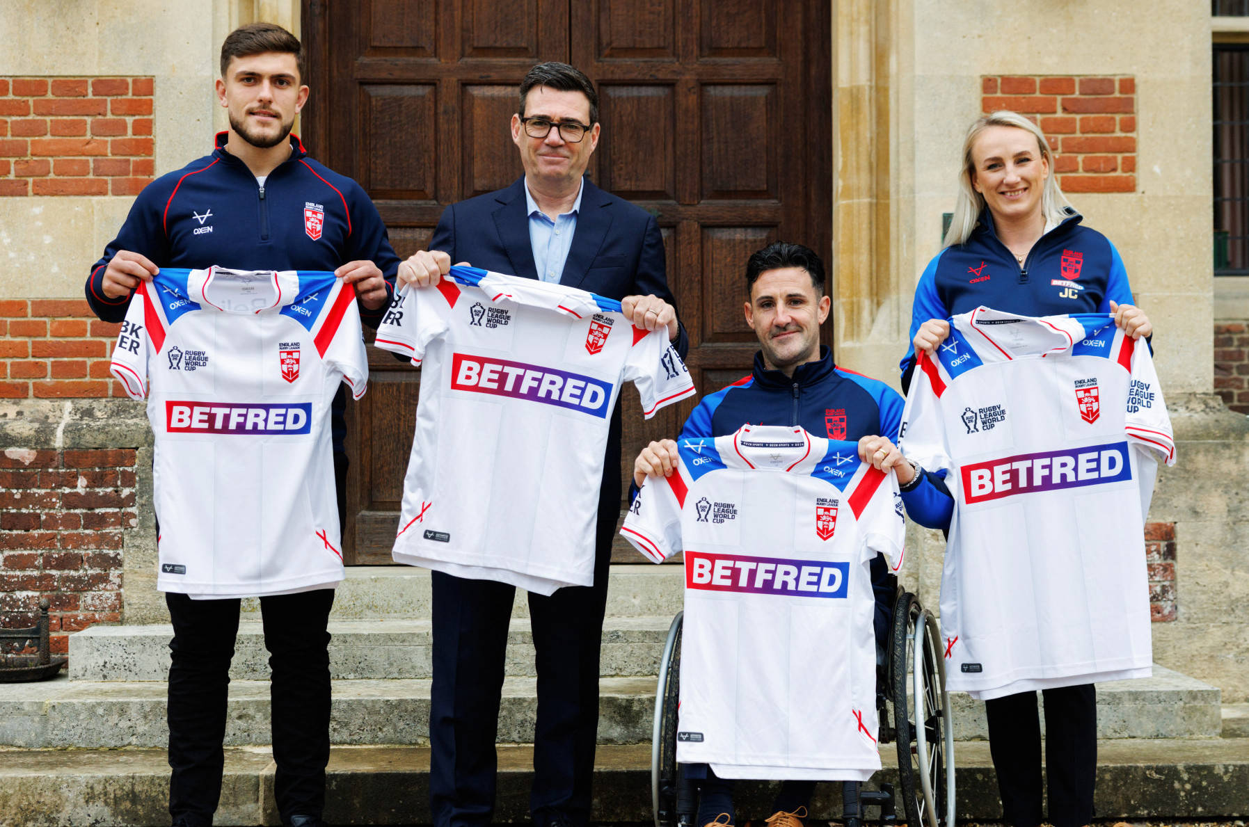 Prime Minister Andy Burnham gives England Rugby League squads World Cup send-off 